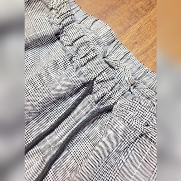 Shein houndstooth plaid drawstring pants - Picture 3 of 11